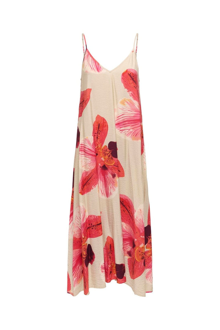 Only - Onlresi-Elanor Strap Big Flowr Dress - 4997220 Peyote Giga Orchid