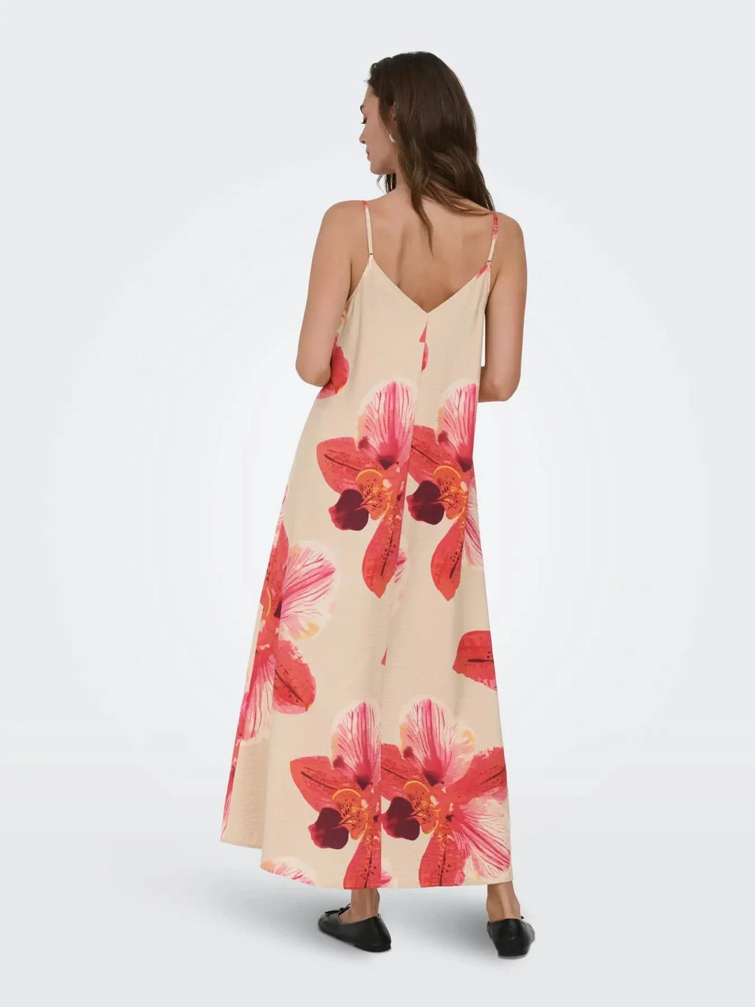 Only - Onlresi-Elanor Strap Big Flowr Dress - 4997220 Peyote Giga Orchid Kjoler 