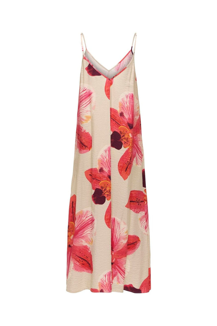 Only - Onlresi-Elanor Strap Big Flowr Dress - 4997220 Peyote Giga Orchid
