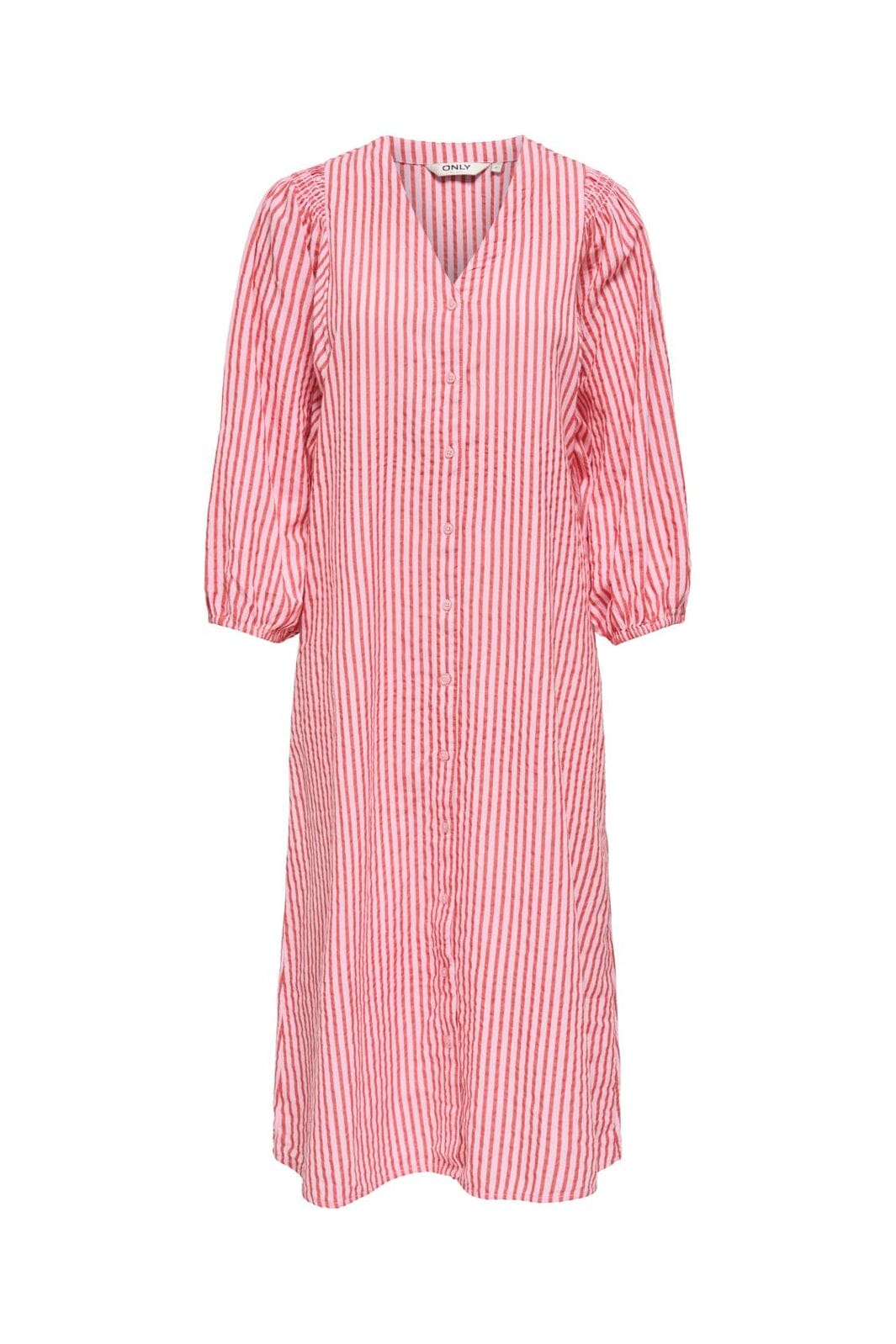 Only - Onlrolly L/S Midi Stripe Dress - 5025954 High Risk Red Holly Stripe