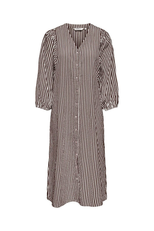 Only - Onlrolly L/S Midi Stripe Dress - 5092491 Chocolate Martini Cloud Dancer