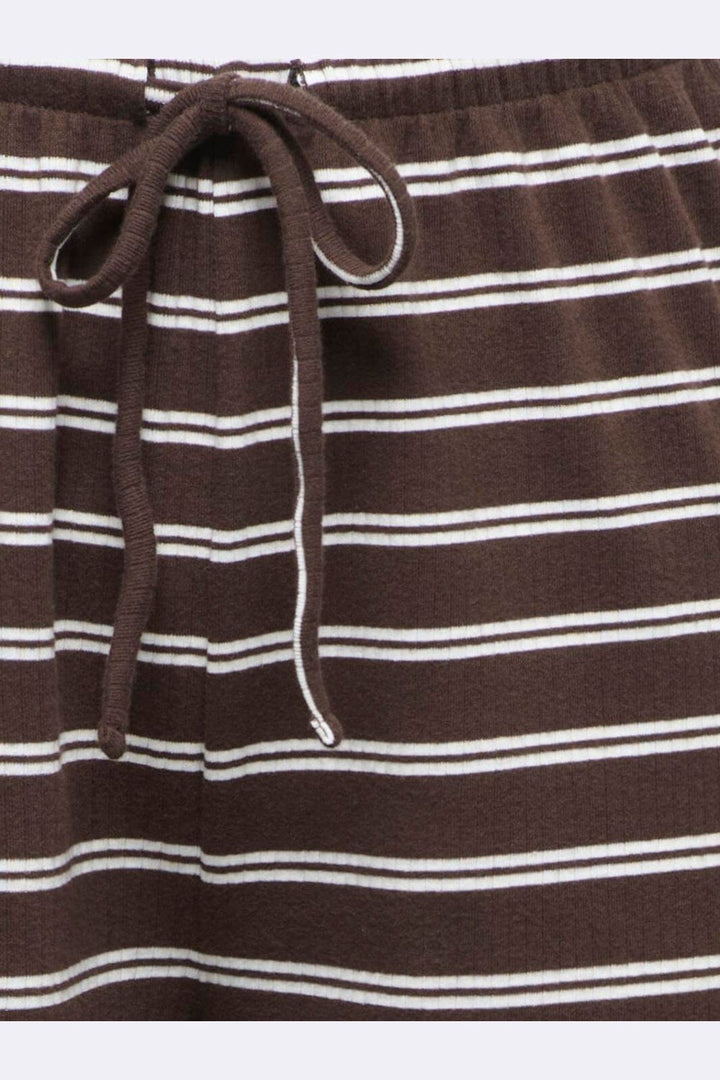 Only - Onlsaga Loose Pant - 5192346 Chocolate Brown White