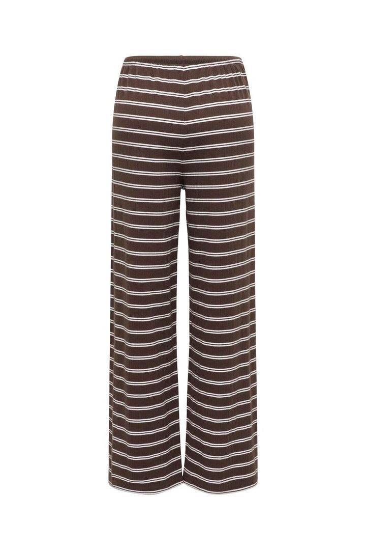 Only - Onlsaga Loose Pant - 5192346 Chocolate Brown White