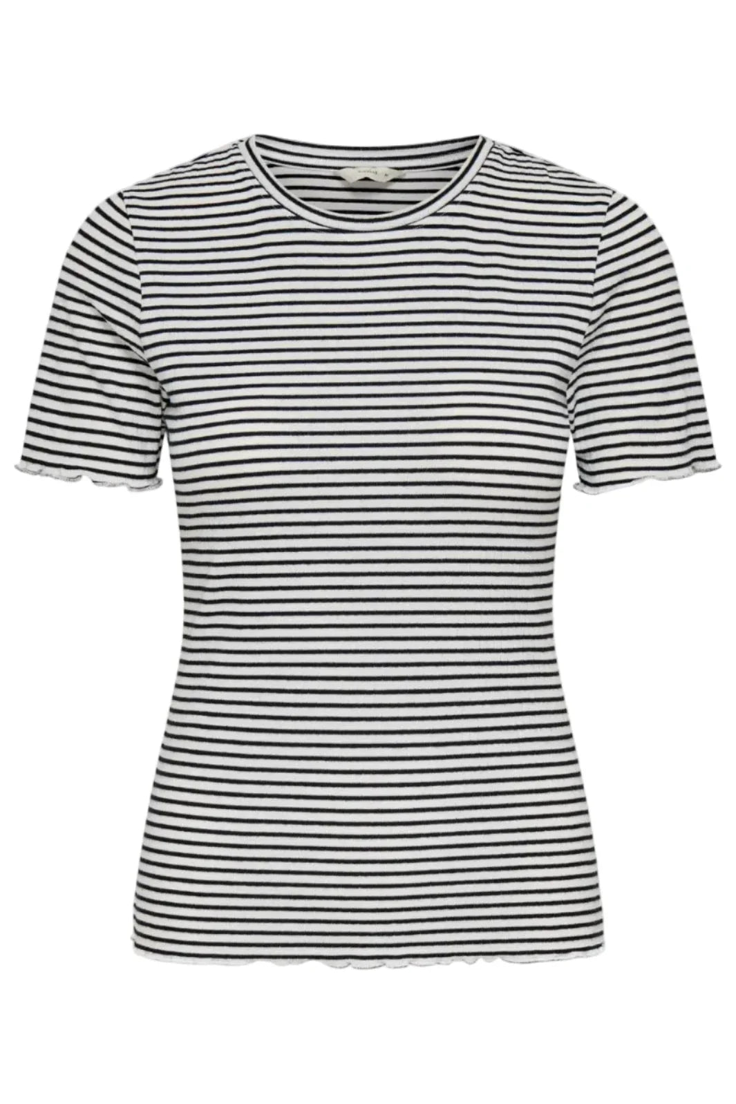 Only - Onlsaga O-Neck S/S Top - 5066462 Cloud Dancer Black T-shirts 