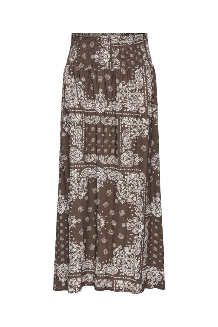 Only - Onlsaki Ambel Long Band Skirt - 5016282 Chocolate Martini Brown Bandana