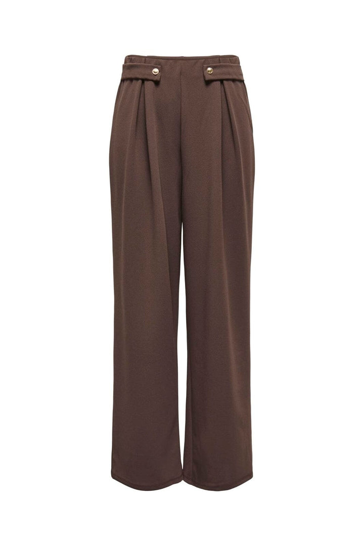 Only - Onlsania Button Wide Pant Cc - 4923436 Chocolate Martini