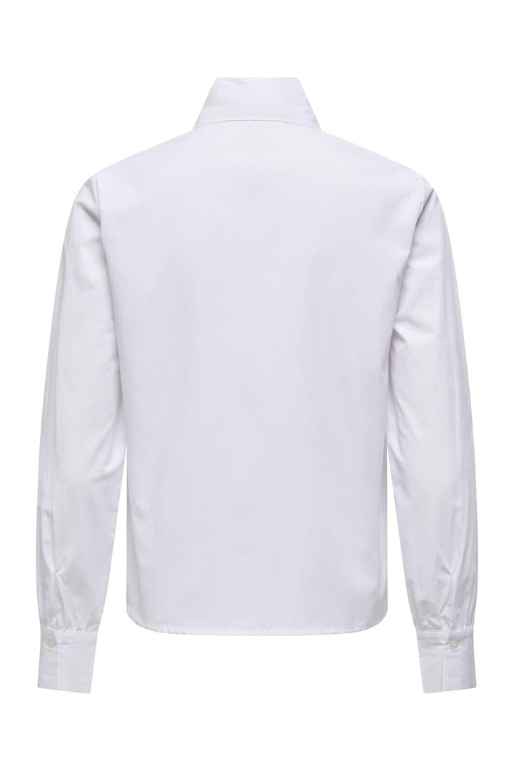 Only - Onlsaya Loris L/S Bow Shirt - 5045041 Bright White