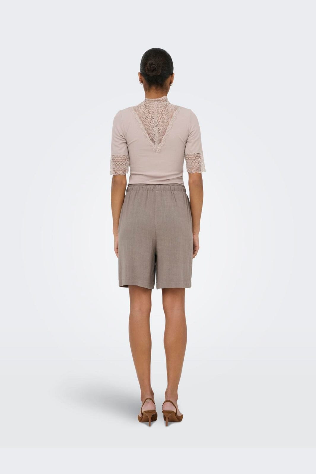 Only - Onlsiesta Pull-Up Lin Bl Shorts - 5014880 Walnut