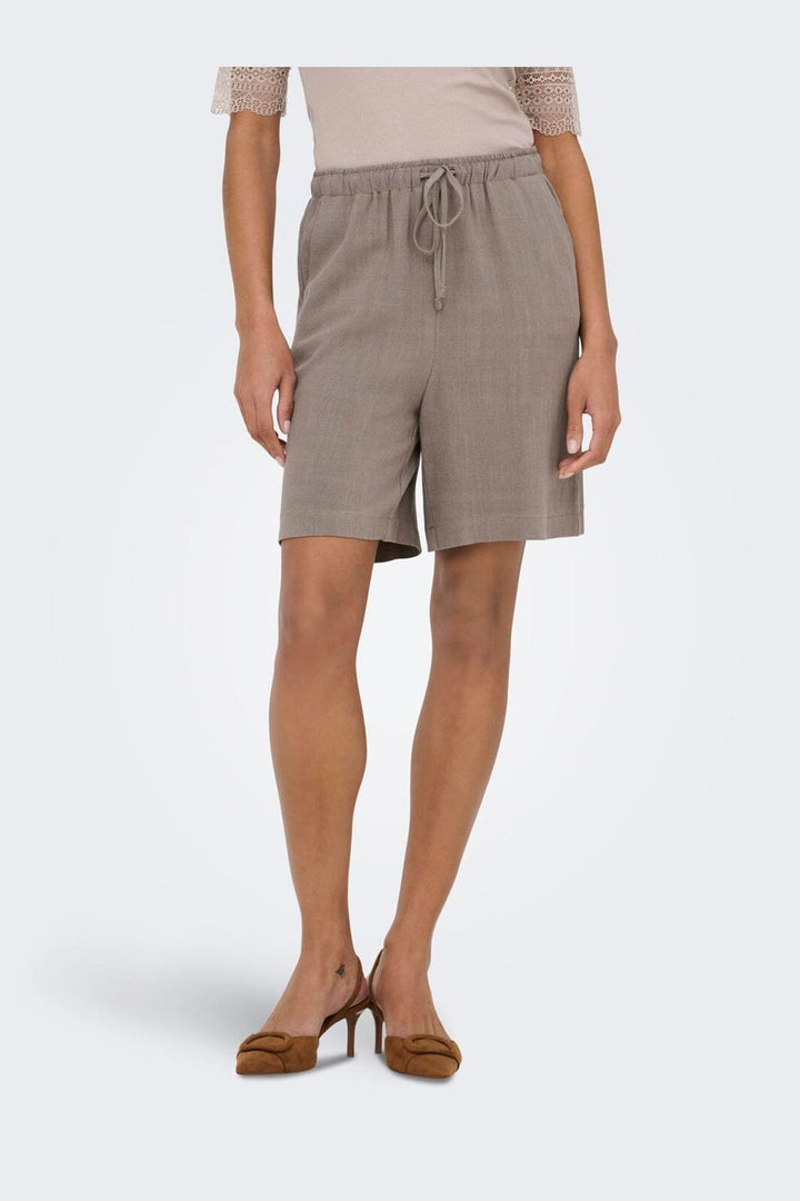 Only - Onlsiesta Pull-Up Lin Bl Shorts - 5014880 Walnut