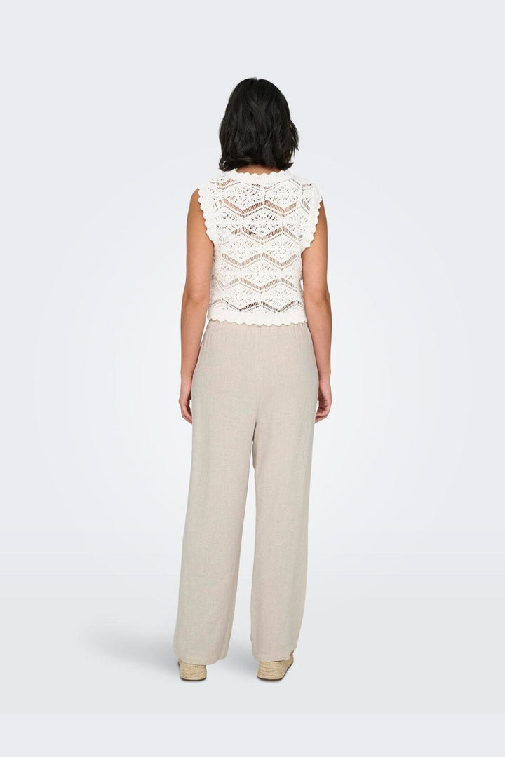 Only - Onlsiesta Pull-Up Linen Bl - 4486634 Moonbeam