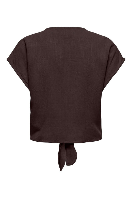 Only - Onlsiesta Ss Knot Lin Bl Shirt - 5085634 Black Coffee