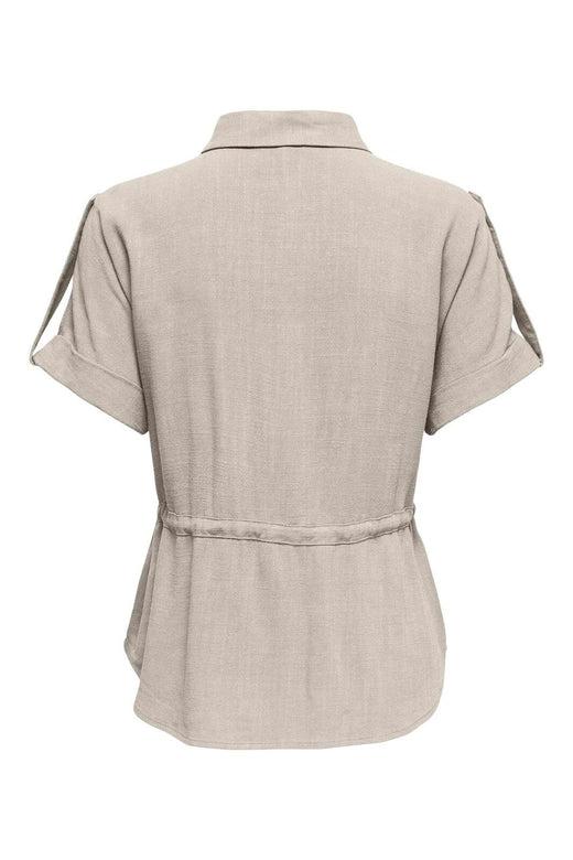 Only - Onlsiesta S/S Linen Bl Utility Shirt - 5049037 Moonbeam