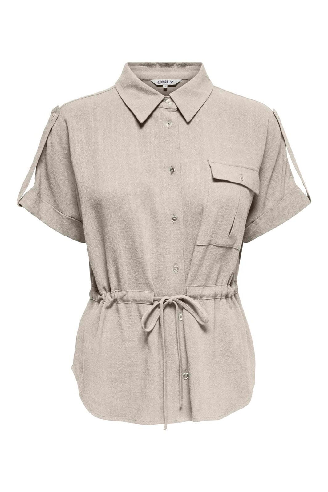 Only - Onlsiesta S/S Linen Bl Utility Shirt - 5049037 Moonbeam