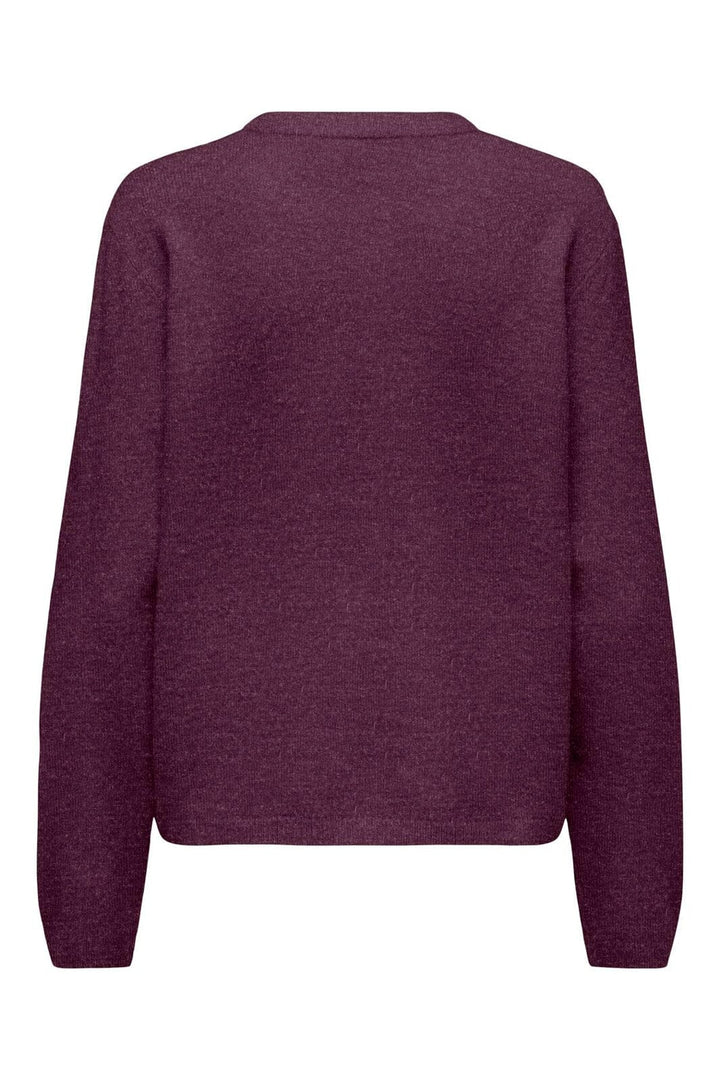 Only - Onlsimoni L/S O-Neck Cardigan Knt - 5101174 Mauve Wine Melange
