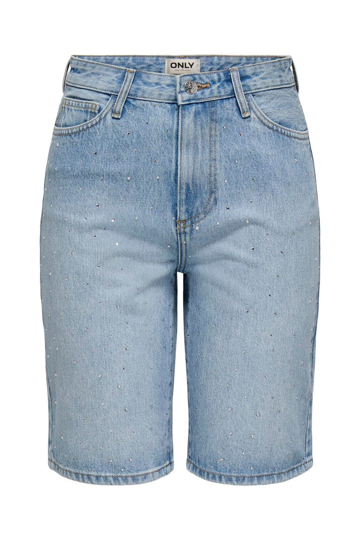 Only - Onlsonny Wide Rhinst Shorts Yor - 4991662 Medium Blue Denim