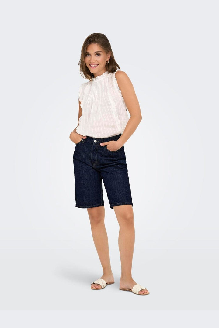 Only - Onlsonny Wide Shorts - 4940849 Dark Blue Denim Rinse