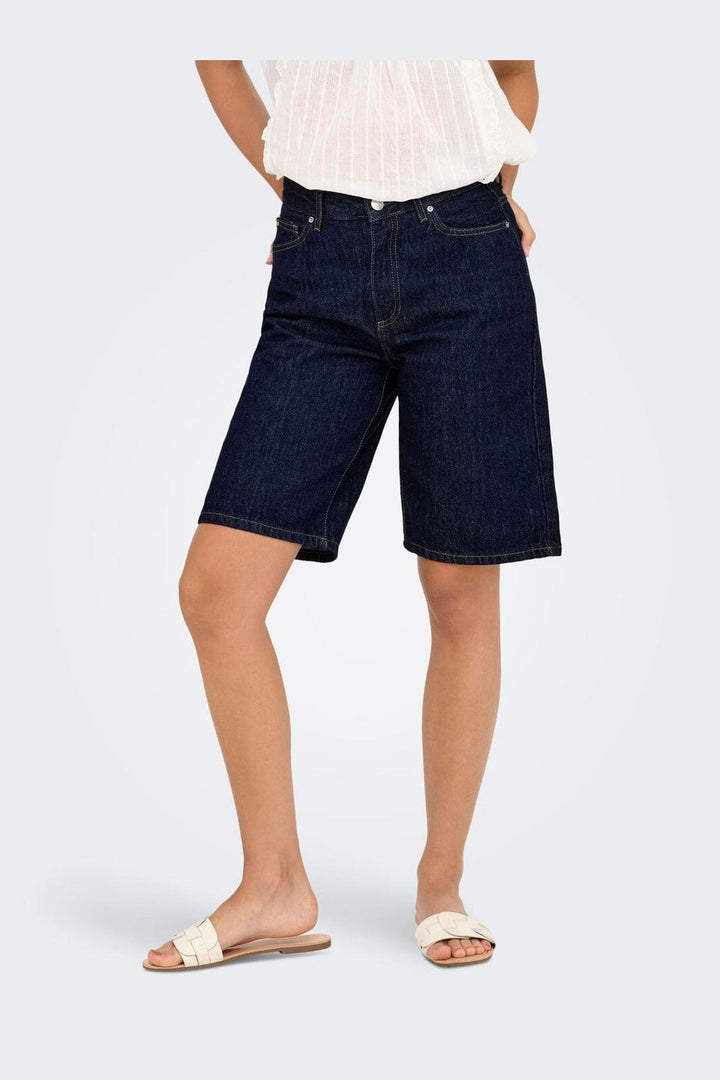 Only - Onlsonny Wide Shorts - 4940849 Dark Blue Denim Rinse