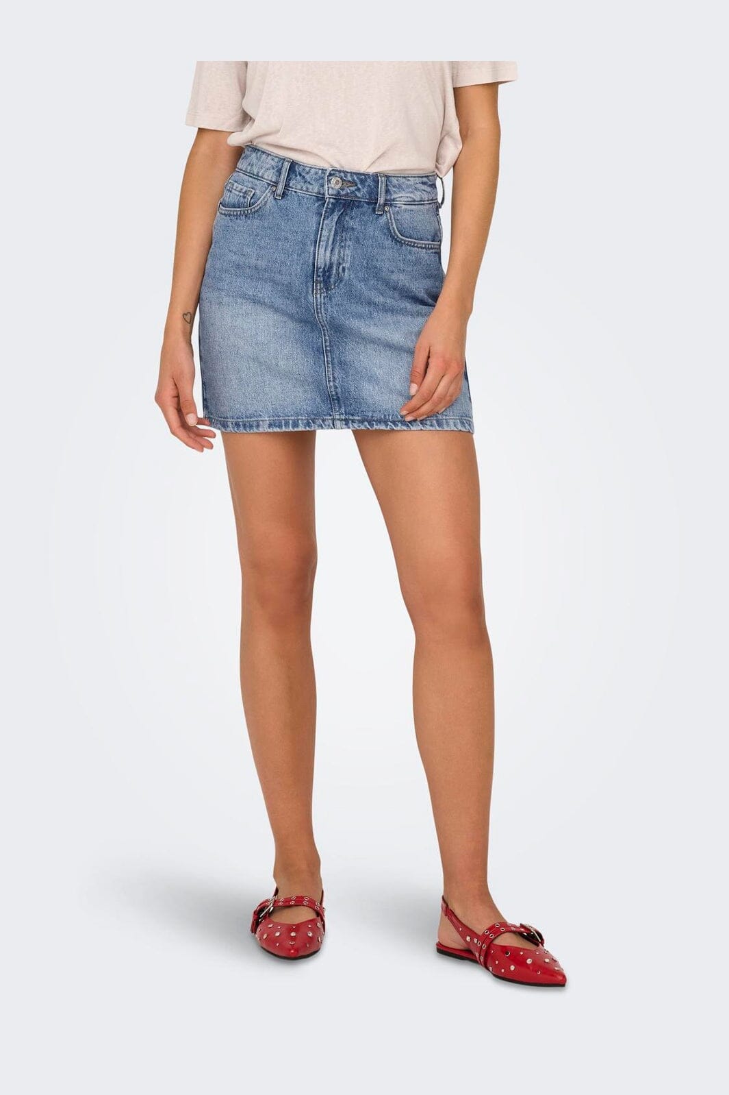 Only - Onlstella Short Skirt Azg - 4660156 Light Blue Denim