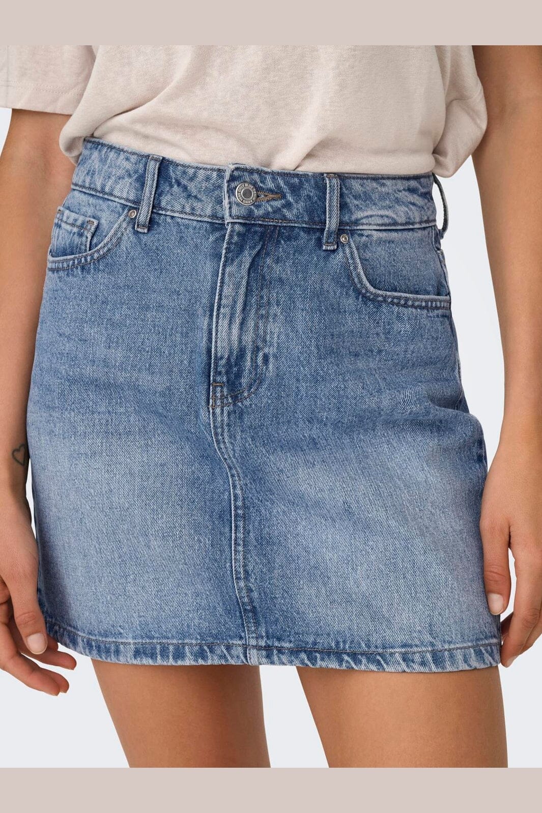 Only - Onlstella Short Skirt Azg - 4660156 Light Blue Denim
