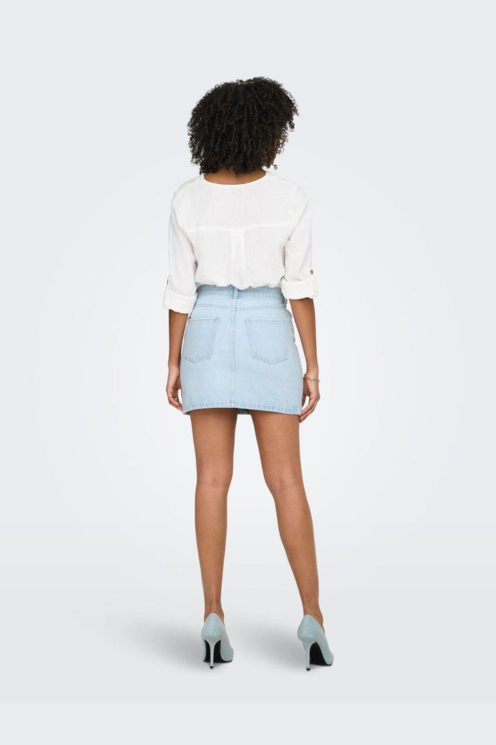 Only - Onlstella Short Skirt Azg - 4968756 Light Blue Bleached Denim