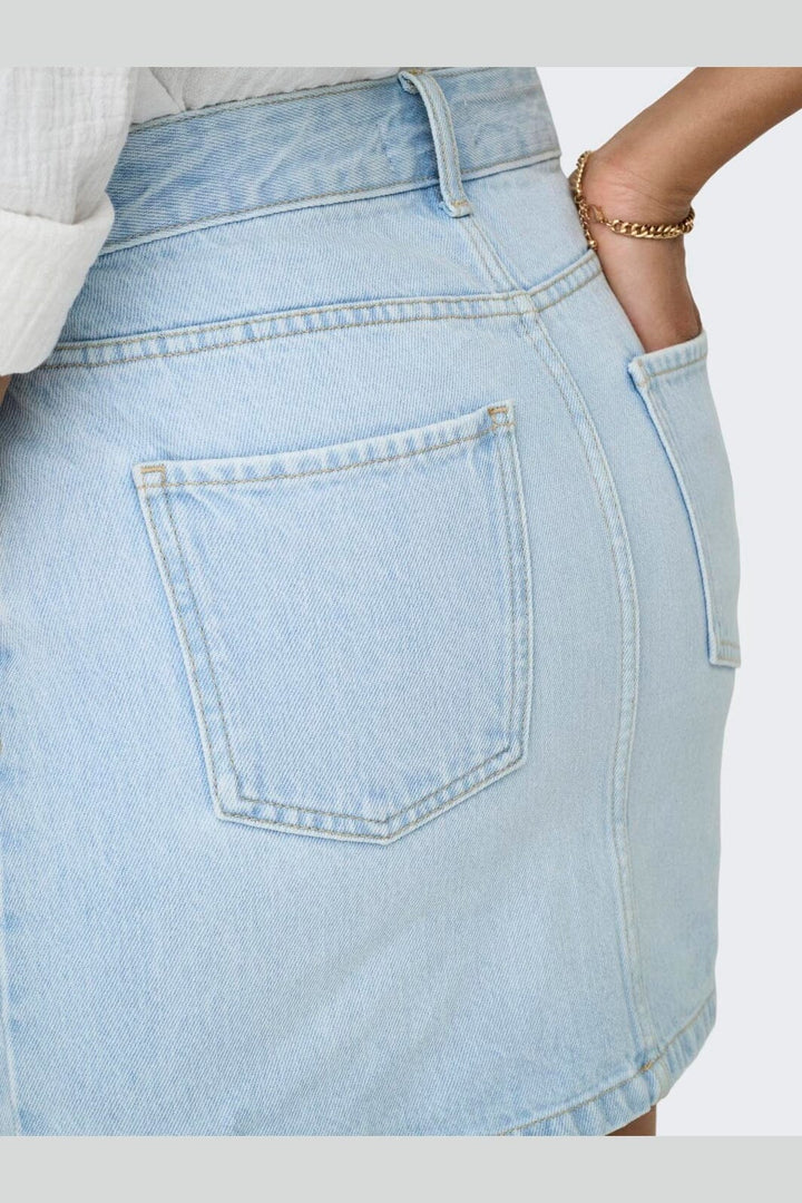 Only - Onlstella Short Skirt Azg - 4968756 Light Blue Bleached Denim
