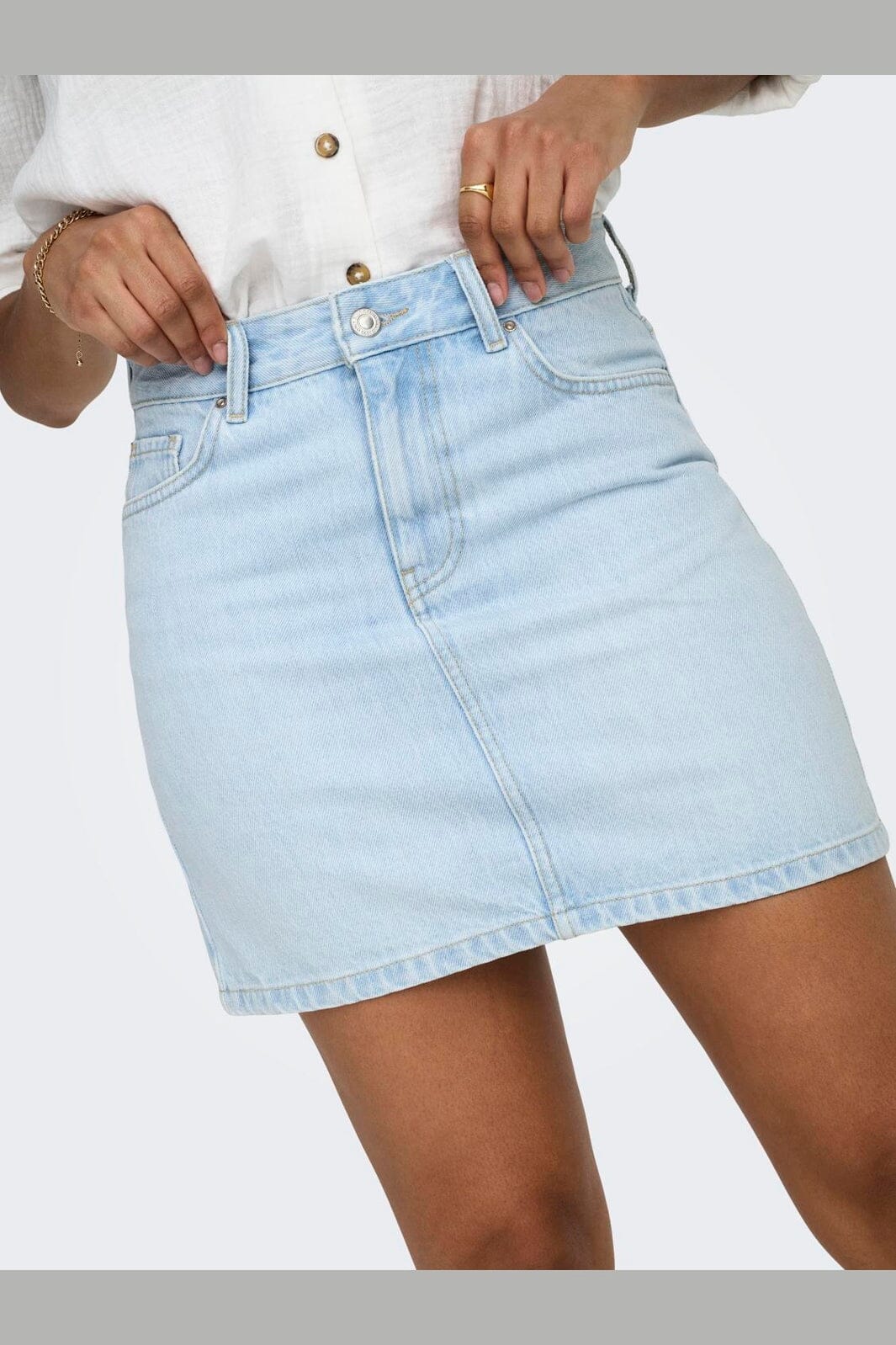 Only - Onlstella Short Skirt Azg - 4968756 Light Blue Bleached Denim
