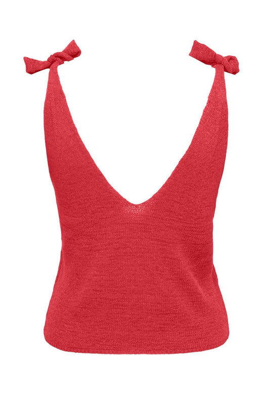 Only - Onlsunny Sl Tie Strap V-Neck Top Cc Knt - 5005008 Poinsettia