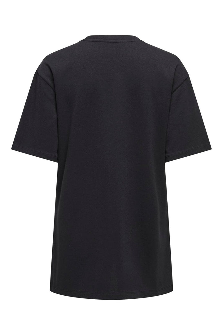 Only - Onlsuperior S/S O-Neck Long Top - 5085178 Black Small Front Print
