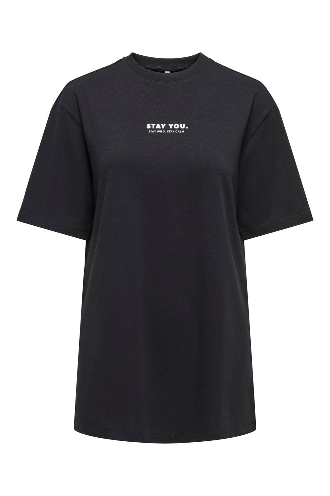 Only - Onlsuperior S/S O-Neck Long Top - 5085178 Black Small Front Print