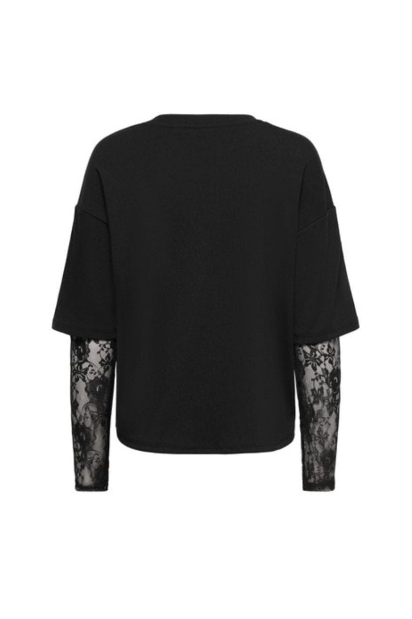 Only - Onltahlia L/S Lace Top - 5104059 Black Dtm Lace T-shirts 