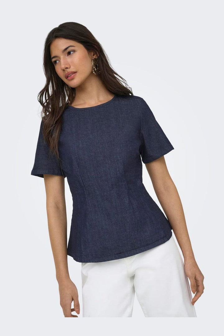 Only - Onltammy S/S Fitted Shirt Yor - 5069535 Dark Blue Denim