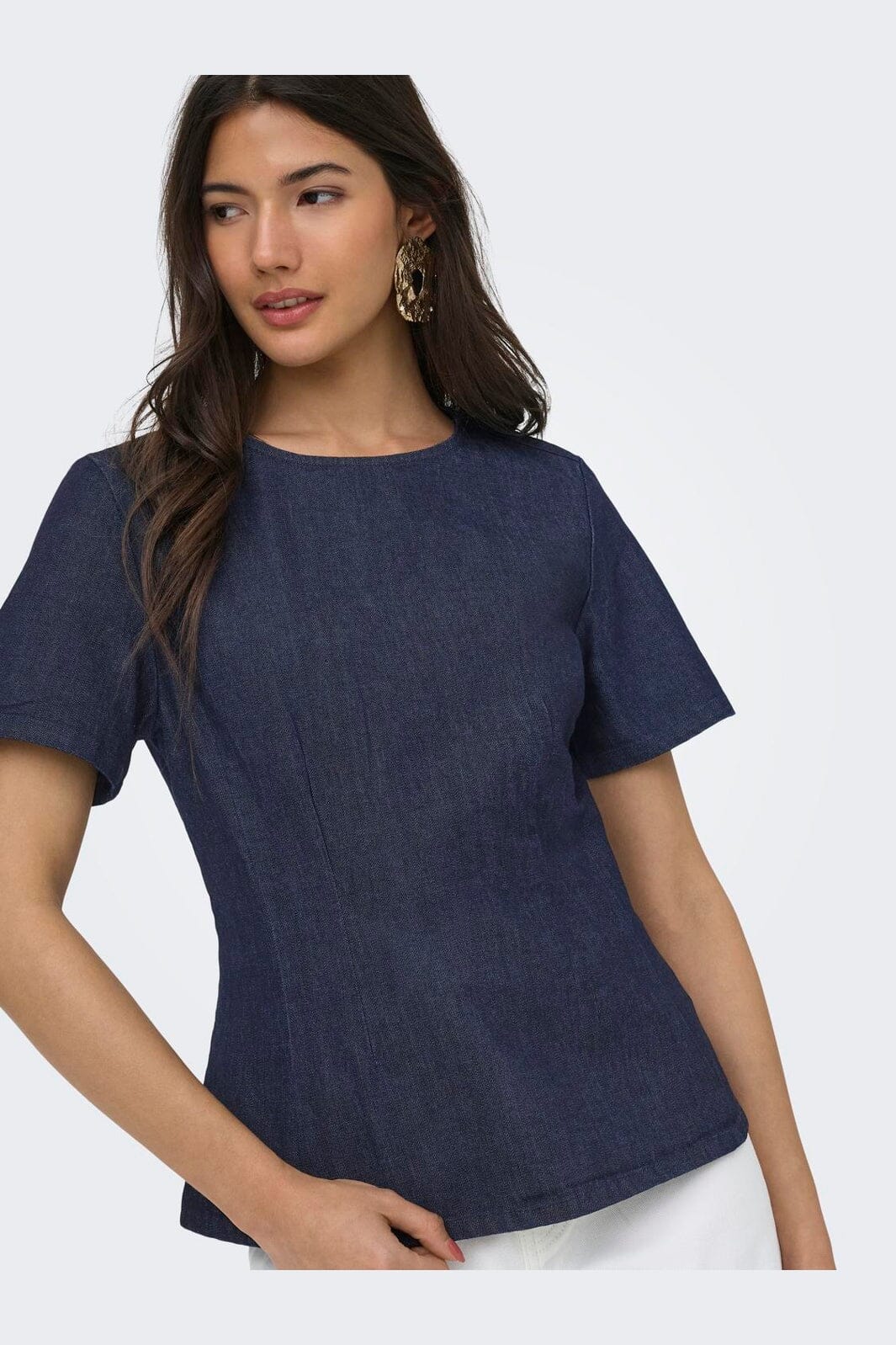 Only - Onltammy S/S Fitted Shirt Yor - 5069535 Dark Blue Denim