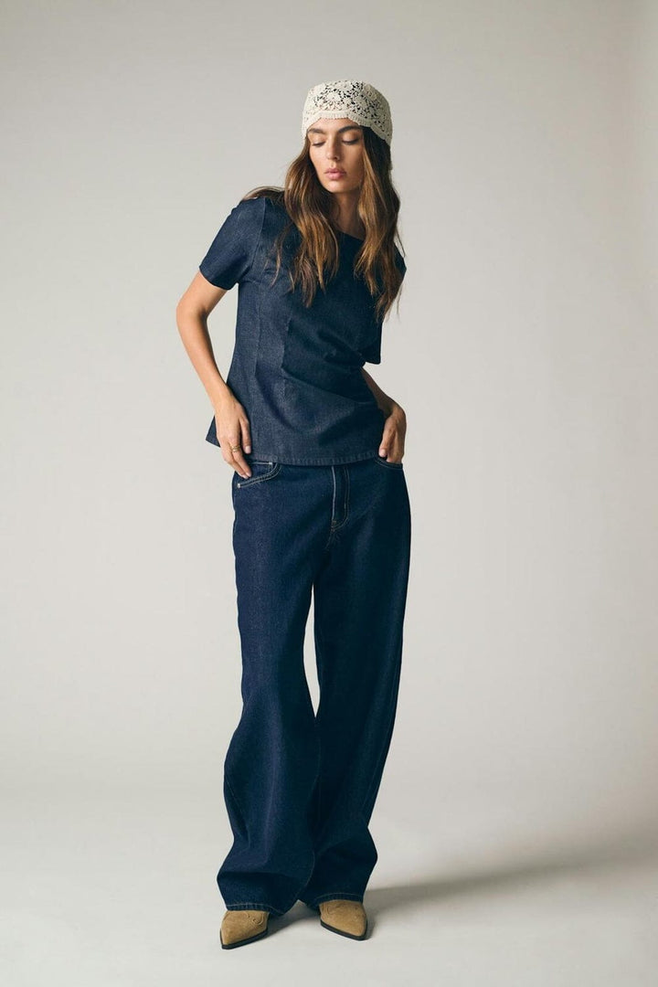 Only - Onltammy S/S Fitted Shirt Yor - 5069535 Dark Blue Denim