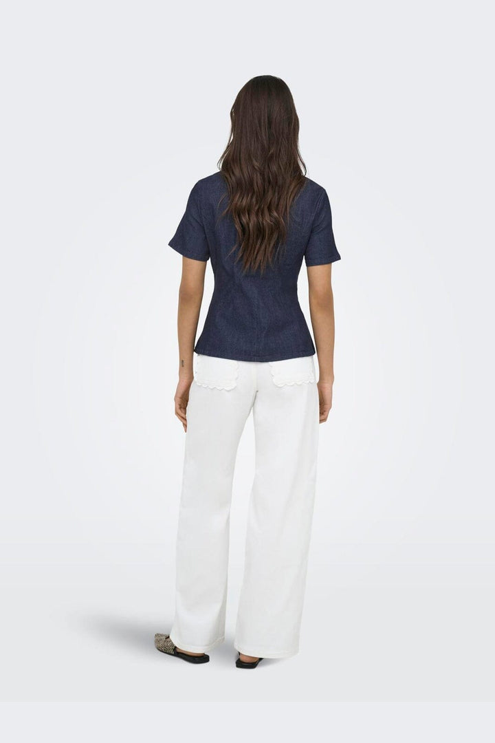 Only - Onltammy S/S Fitted Shirt Yor - 5069535 Dark Blue Denim