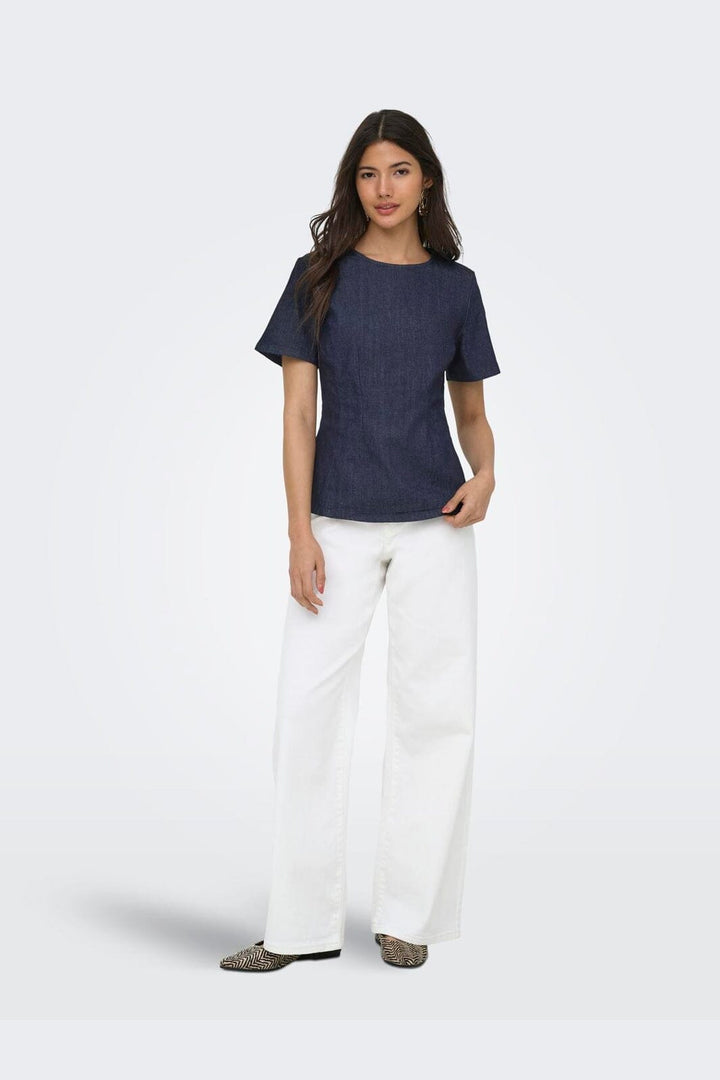 Only - Onltammy S/S Fitted Shirt Yor - 5069535 Dark Blue Denim