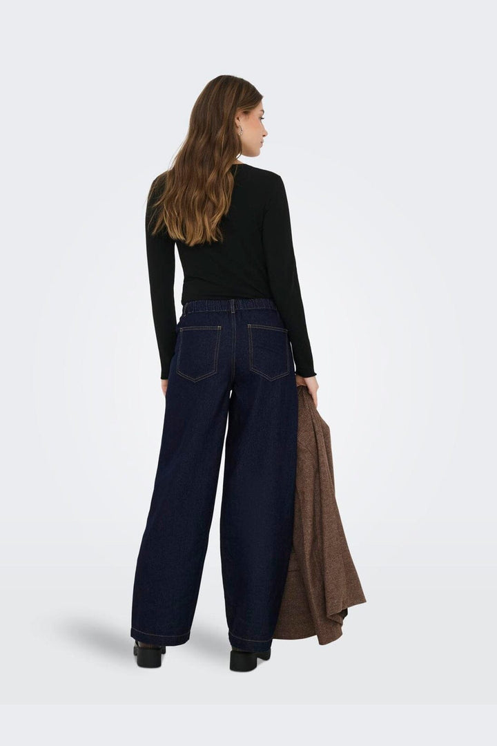 Only - Onltanner Wide Elas String Gua - 4934427 Dark Blue Denim