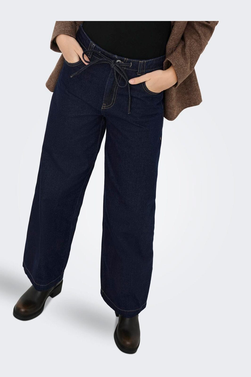 Only - Onltanner Wide Elas String Gua - 4934427 Dark Blue Denim
