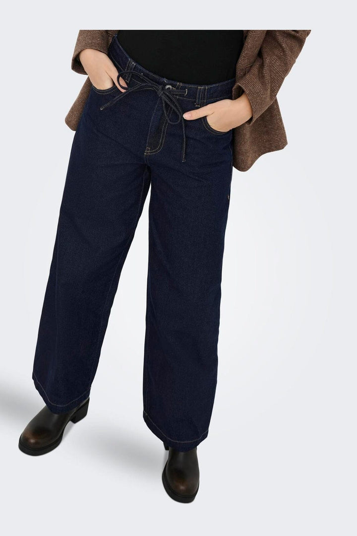 Only - Onltanner Wide Elas String Gua - 4934427 Dark Blue Denim