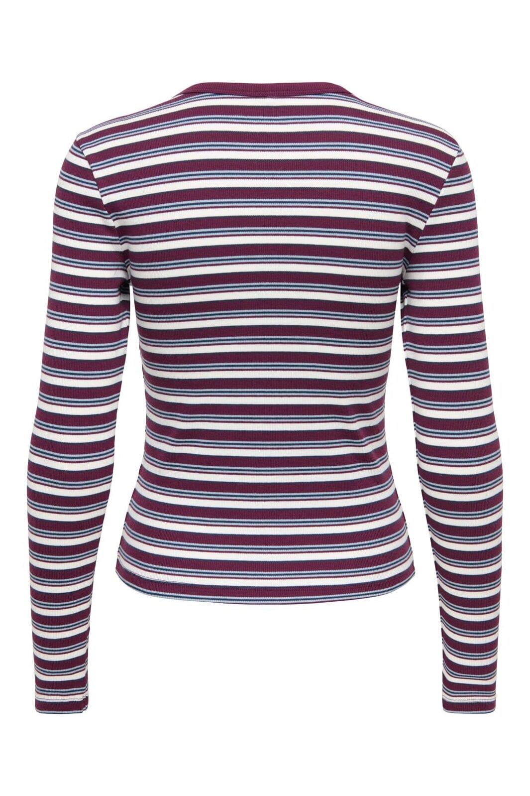 Only - Onlval L/S O-Neck Stripe Top - 5084121 Fig Dusty Blue + Cd + Navy Blazer (Mia)