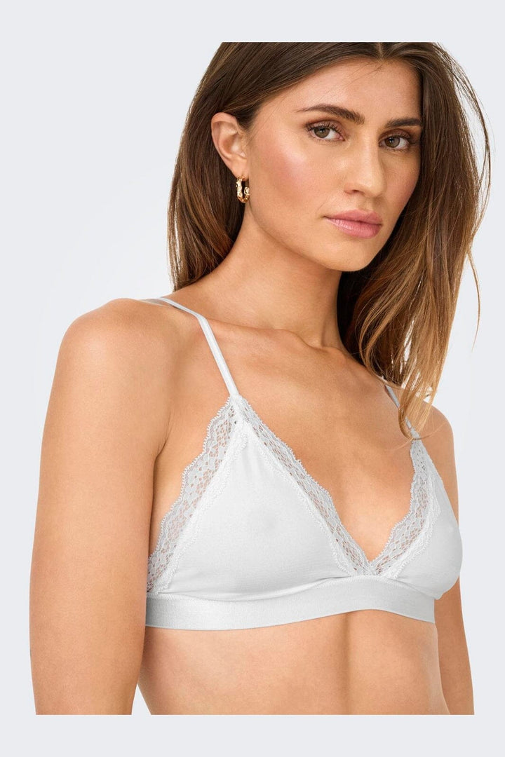 Only - Onlvicky Lace Unpadded Bralette Acc - 4816287 Bright White