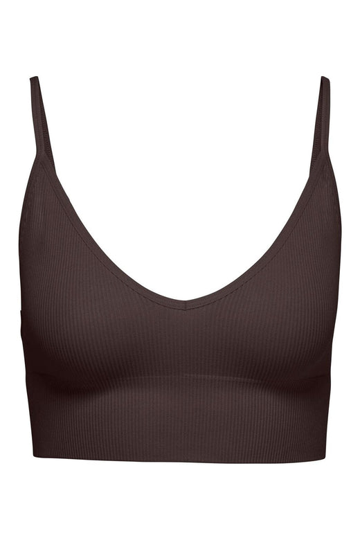 Only - Onlvicky Rib Seamless Vneck Top Acc - 5135380 Black Coffee