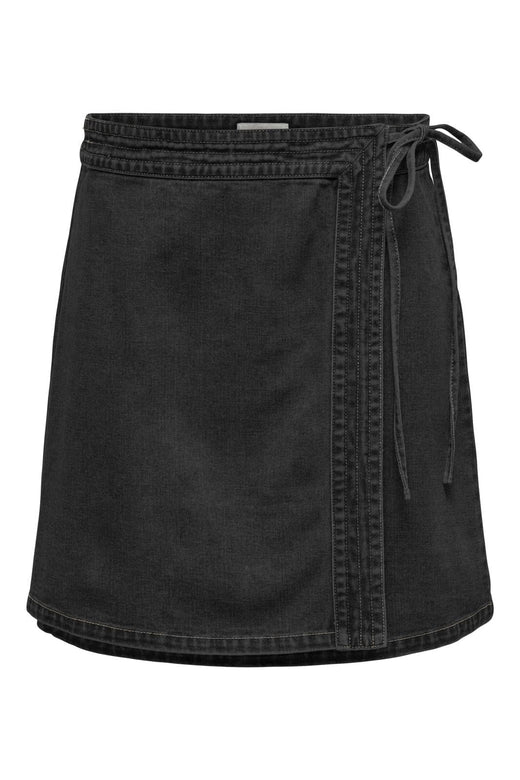 Only - Onlvilla Wrap Tie Skirt Gua - 4550179 Washed Black