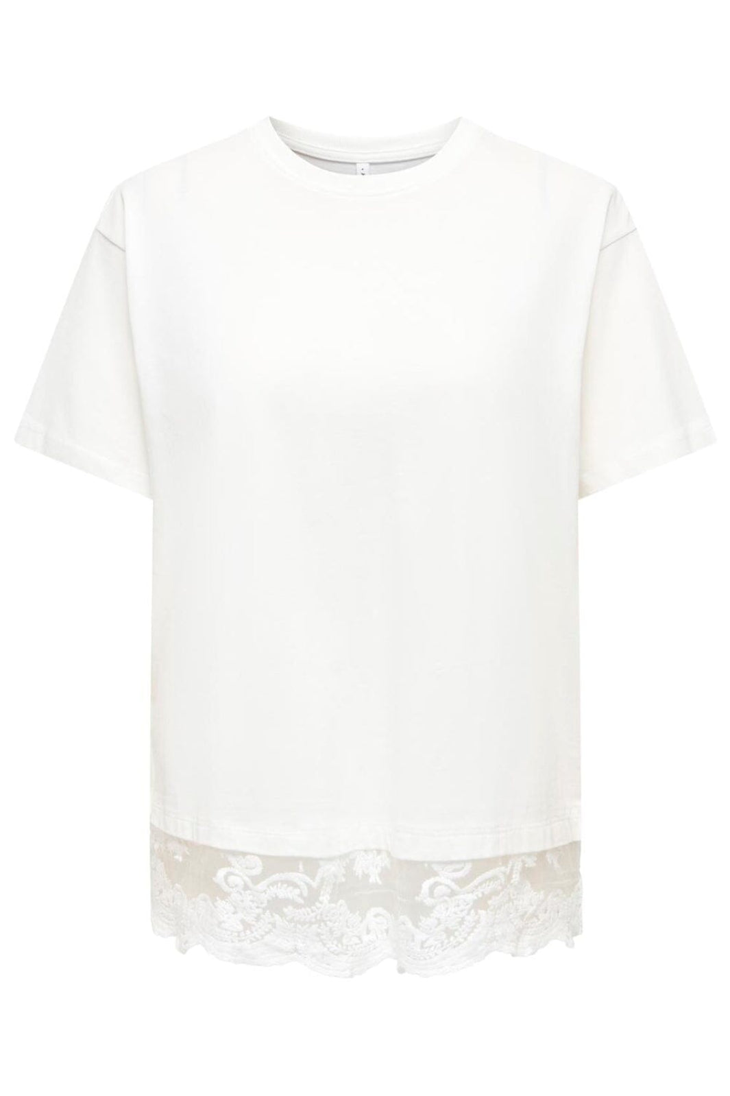 Only - Onlvivvi S/S Lace Bottom Top - 5130044 Cloud Dancer Cloud Dancer Lace
