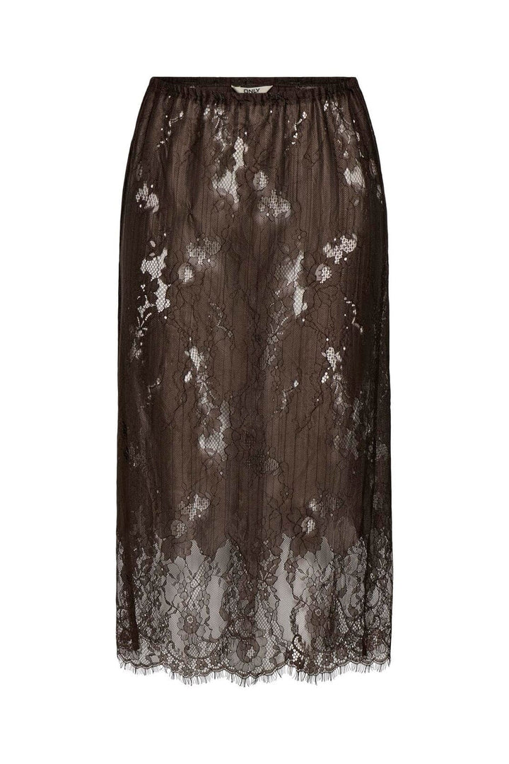 Only - Onlwille Lace Skirt - 5163078 Coffee Bean
