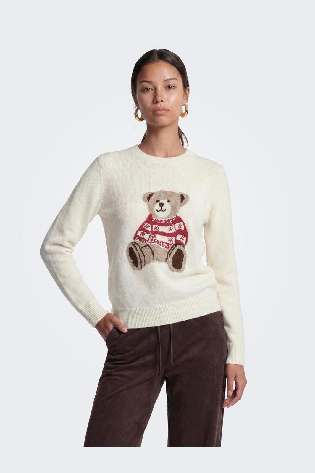 Only - Onlxmas Snowbear Ls O-Neck Knt - 5093917 Birch Alpine Bear/Malt B/Coffee C/Scoot/Mel
