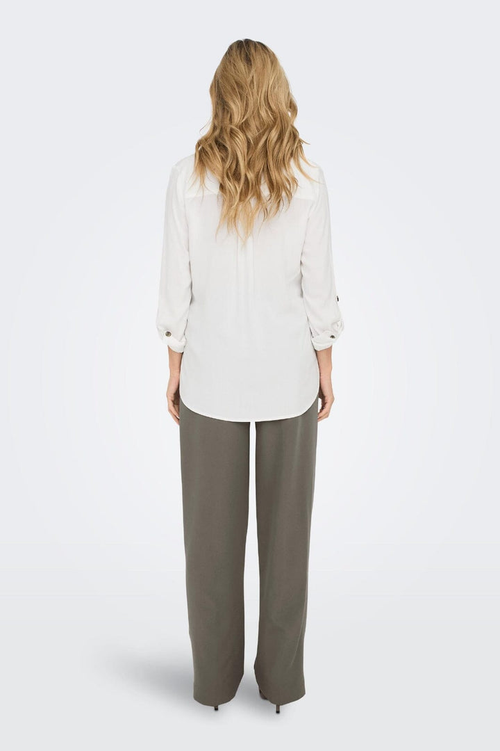 Only - Onlyasmin Shirt L/S - 4304302 Snow White Skjorter 