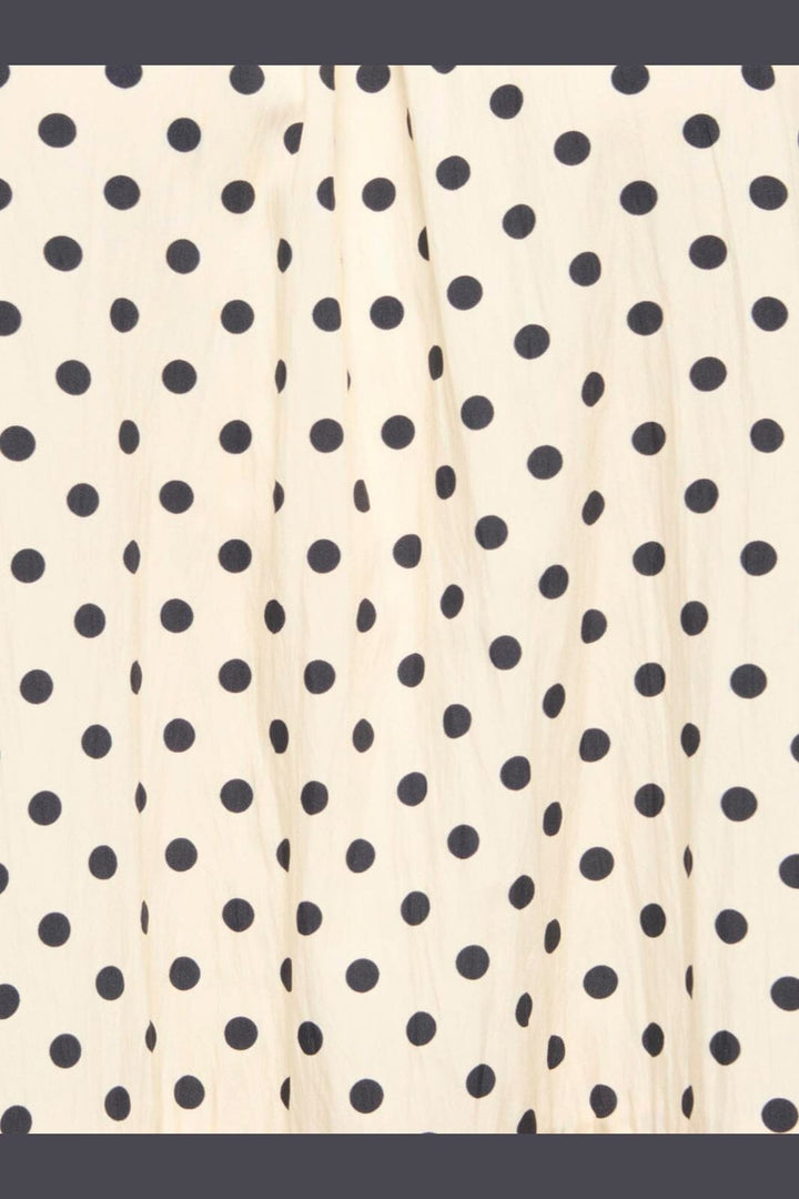 Only - Onlzazie S/L Short Frill Dress - 5140499 Sandshell Black Dot