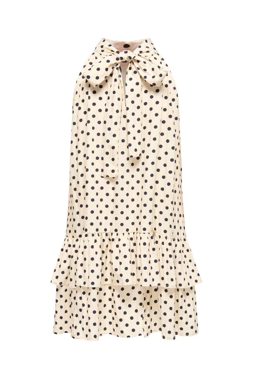 Only - Onlzazie S/L Short Frill Dress - 5140499 Sandshell Black Dot