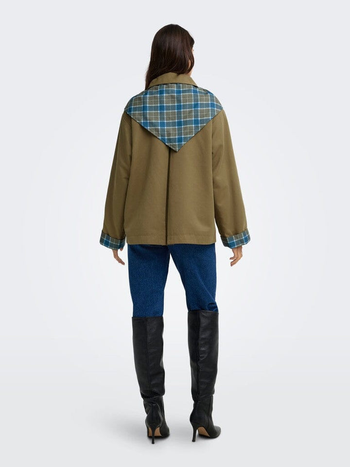Only - Onlzenia Mix Check Scarf Jacket - 5136160 Ermine Jakker 