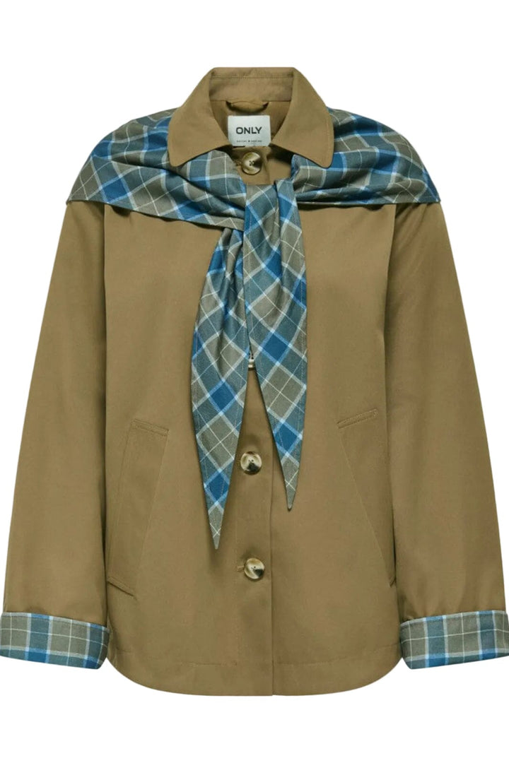 Only - Onlzenia Mix Check Scarf Jacket - 5136160 Ermine Jakker 